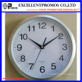 Logo Printing 10 Zoll runde Kunststoff Wanduhr Logo (EP-Item3-silber)